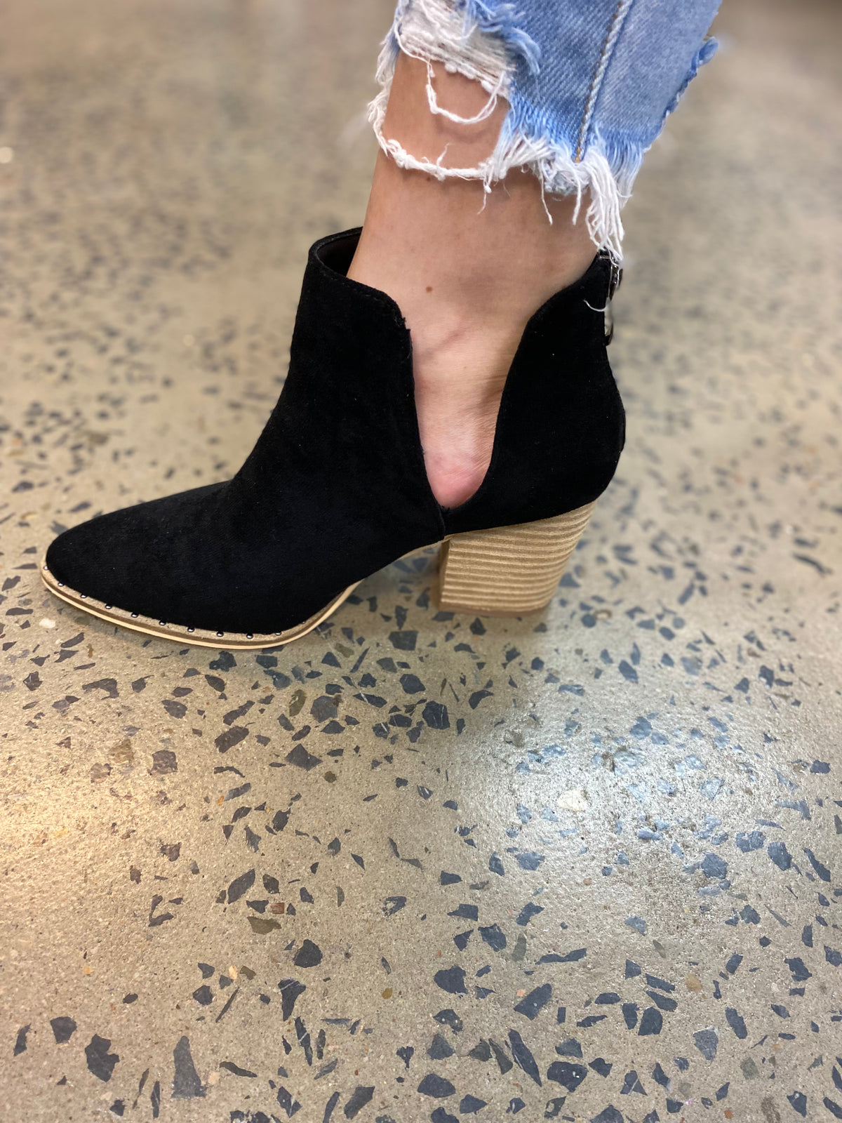 Shelby - Suede Black Booties