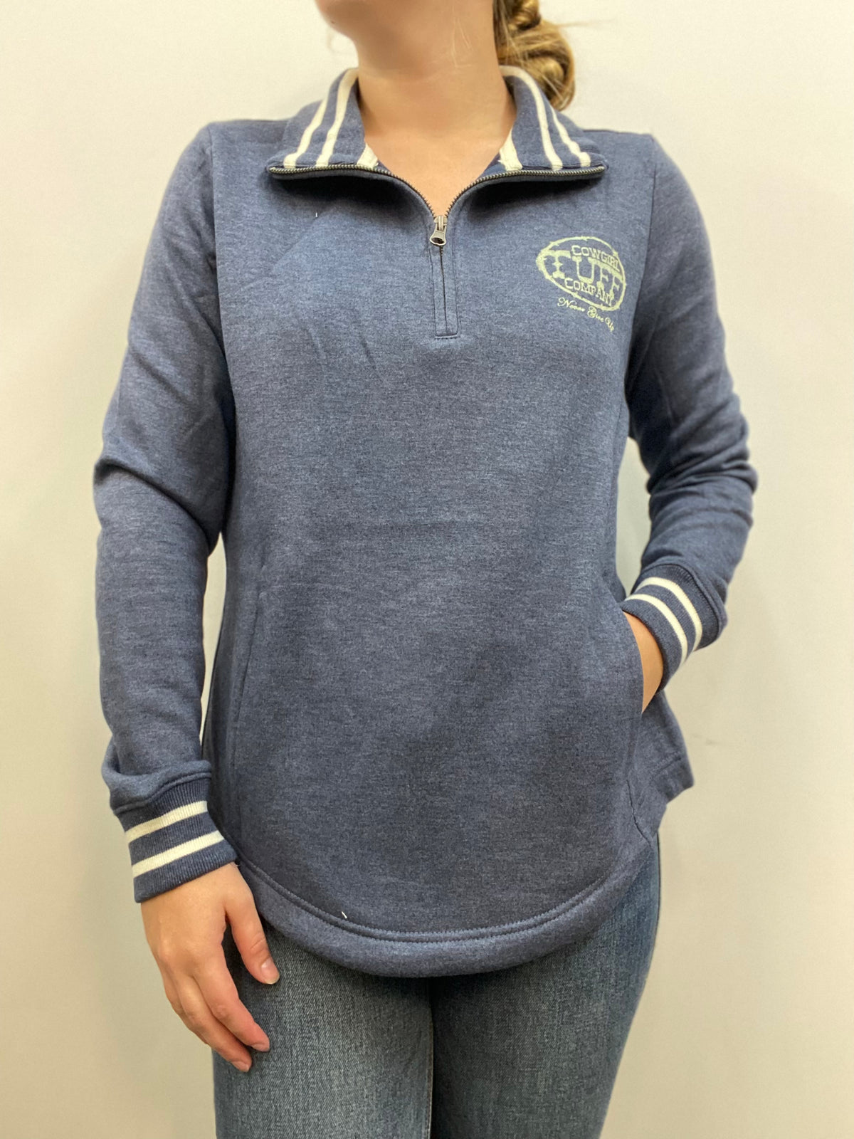 Cowgirl Tuff Jumper - Navy/White Print