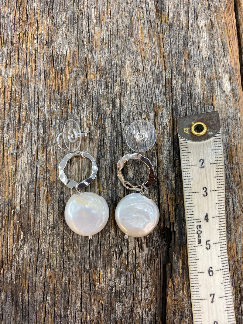 Earrings - Silver Circle Drop