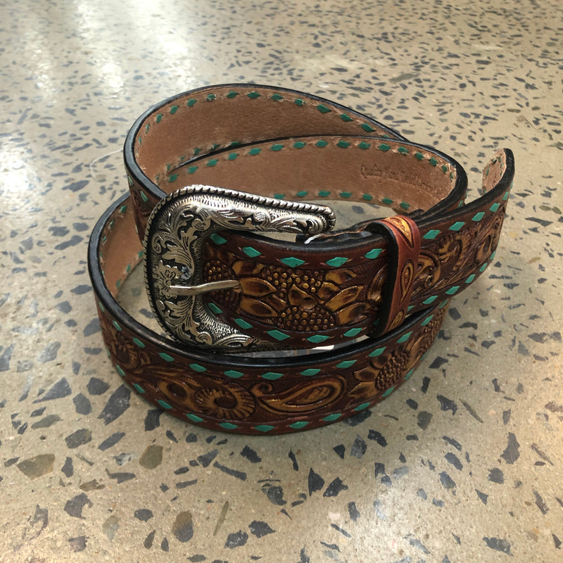 Western Belt - Bronze Paisley & Sunflower