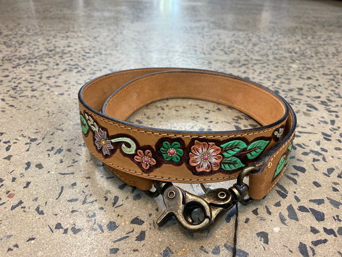 Carved Leather Handbag Strap