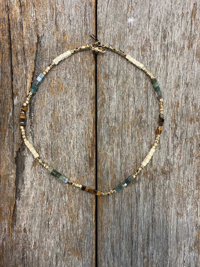 Emerald & Gold - Fine Stone Necklace