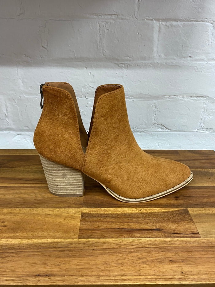 Shelby - Suede Tan Booties