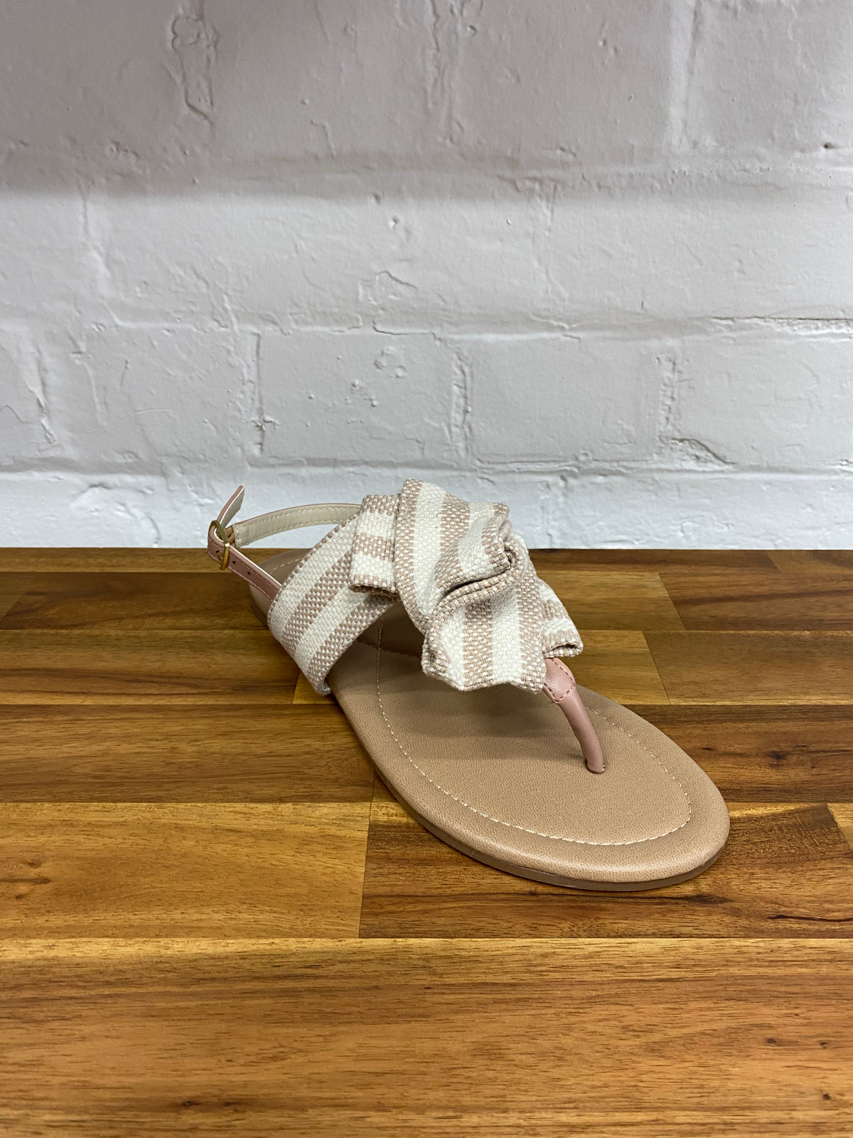 Beth Sandal - Blush/Beige Knit