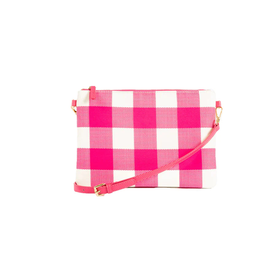 Liv & Milly - Small Crossbody Pink & White Gingham