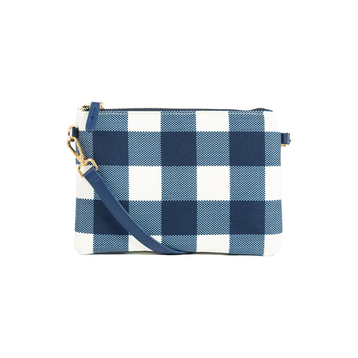 Liv & Milly - Large Crossbody Navy & White Gingham