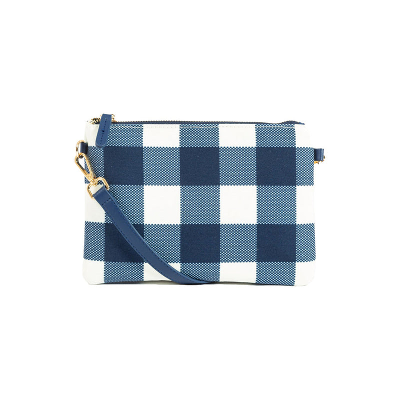 Liv & Milly - Large Crossbody Navy & White Gingham