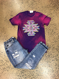 Aztec Tee - Bleached Purple