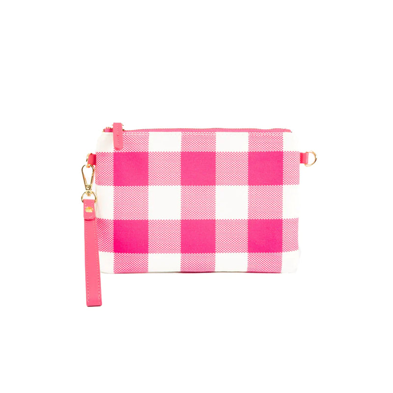 Liv & Milly - Large Crossbody Pink & White Gingham