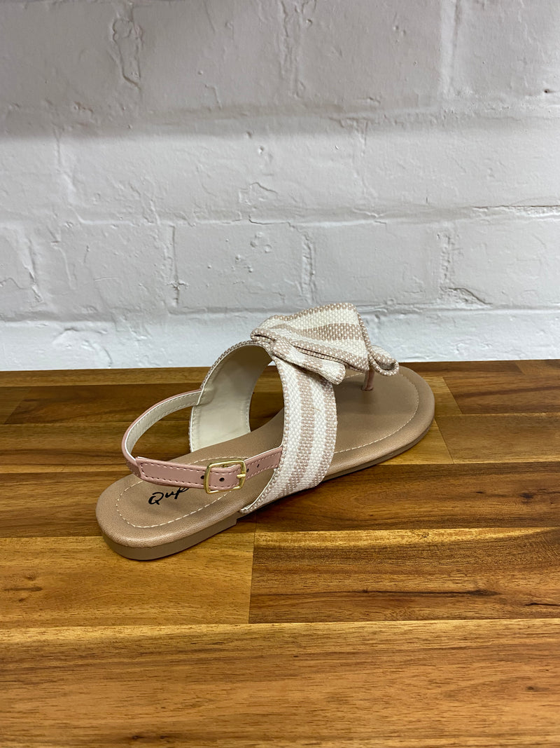 Beth Sandal - Blush/Beige Knit