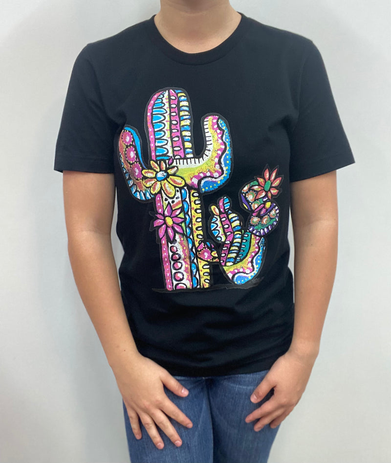 Colourful Cacti Tee - Black