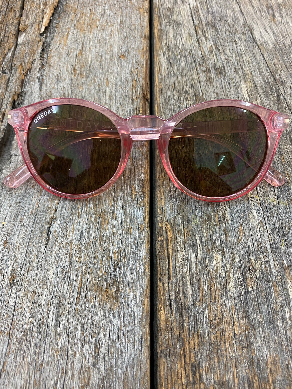 See Straight Thru U Sunglasses - Pink and Brown