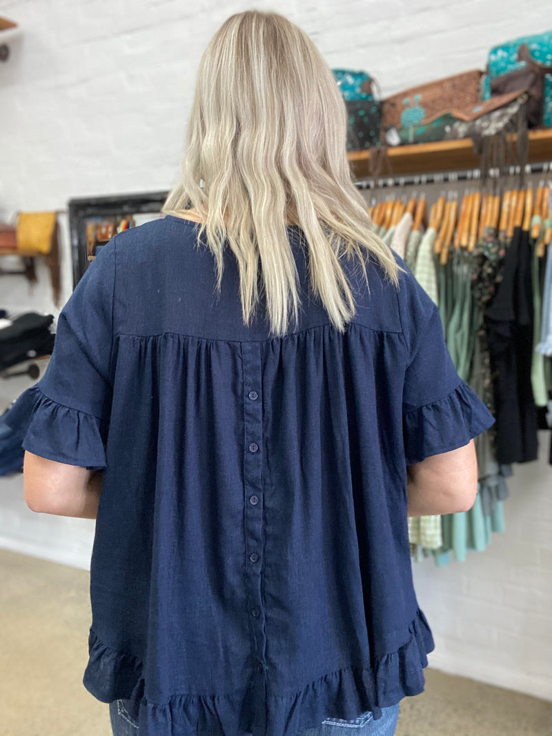 Priscilla Top - Navy
