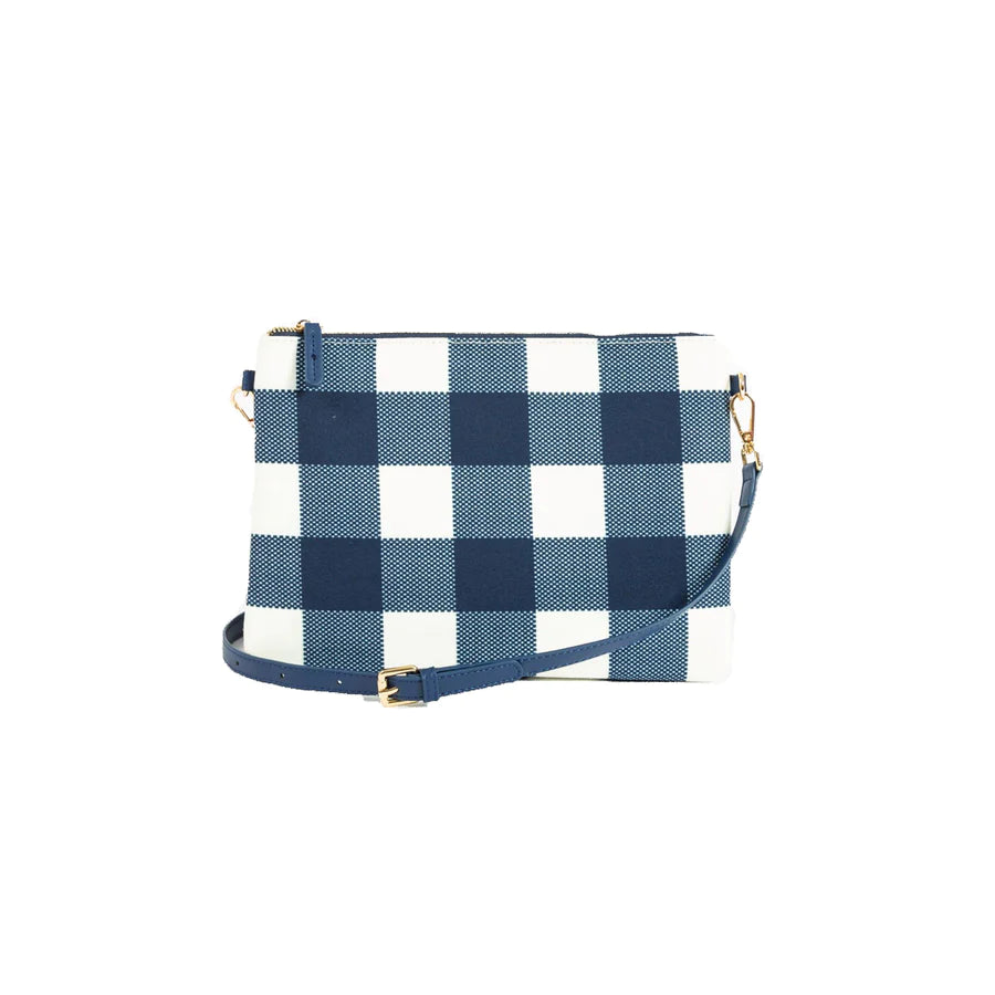 Liv & Milly - Small Crossbody Navy & White Gingham