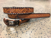 Western Belt - Sunflower Tooled