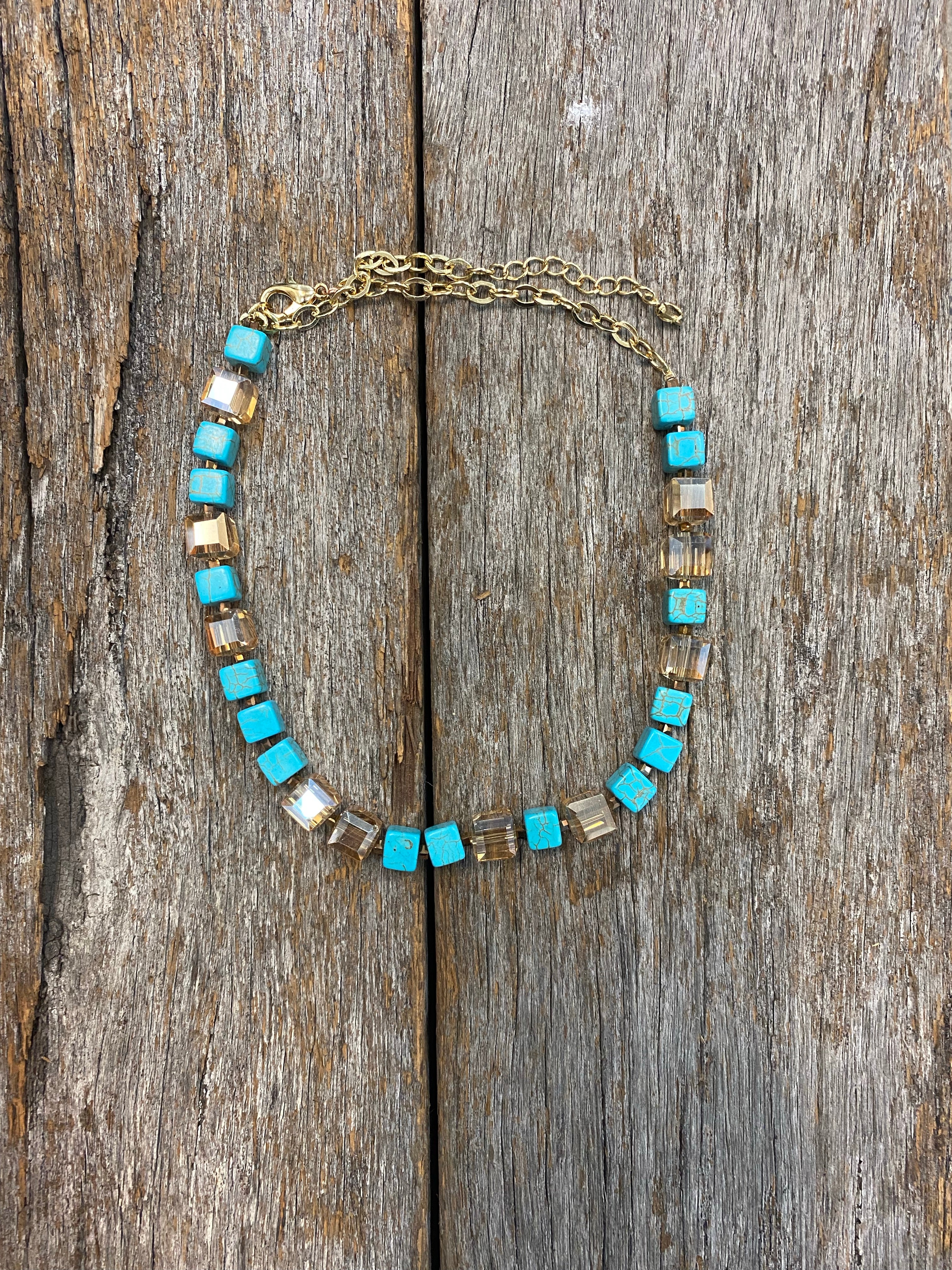 Turquoise Brown Stone Necklace