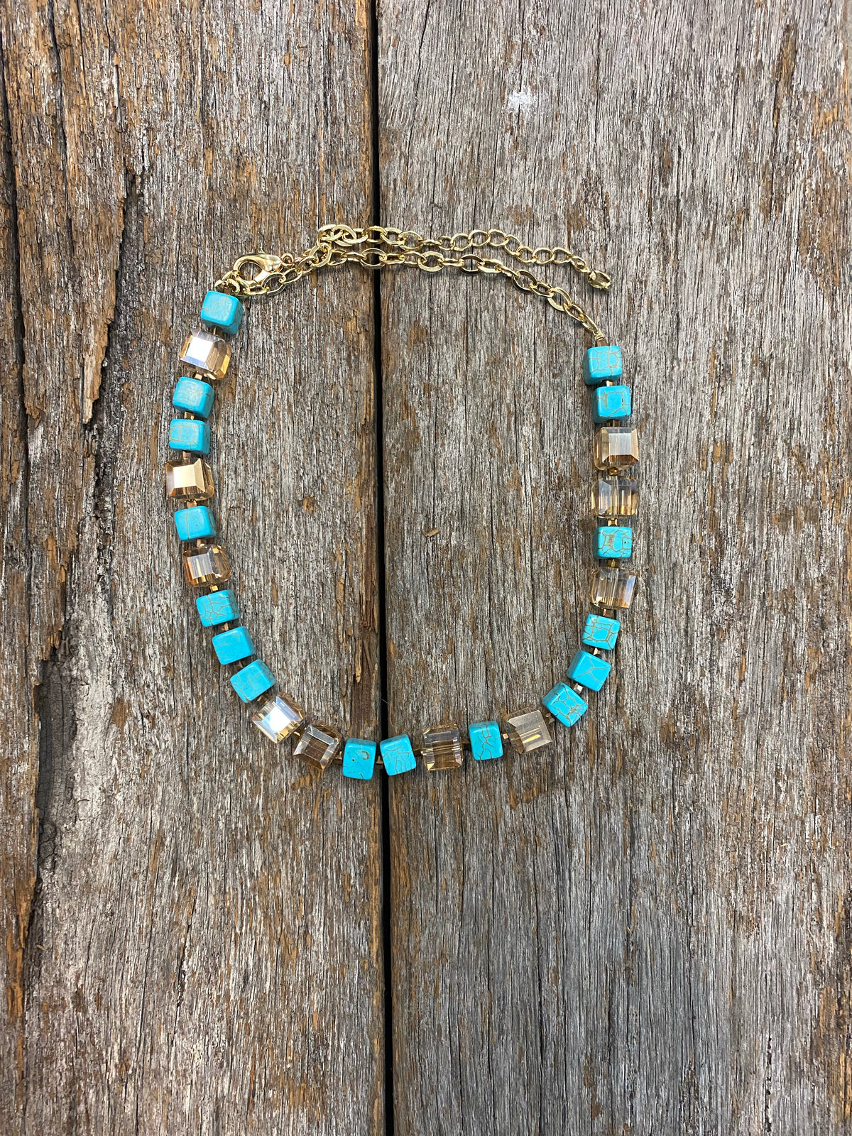 Turquoise & Brown - Stone Necklace