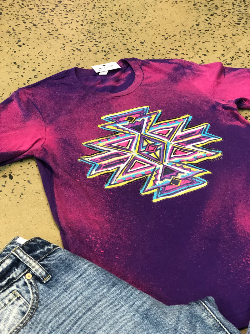 Aztec Tee - Bleached Purple