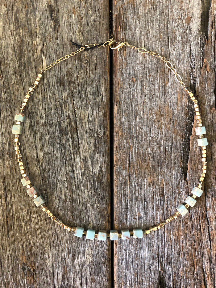 Gold - Fine Stone Necklace