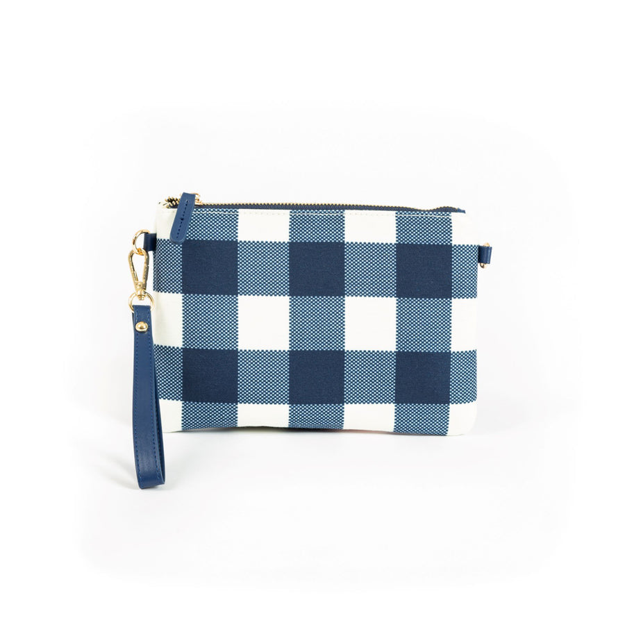 Liv & Milly - Large Crossbody Navy & White Gingham