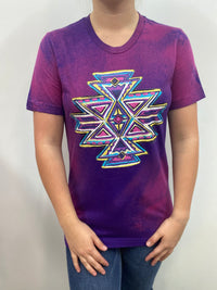 Aztec Tee - Bleached Purple