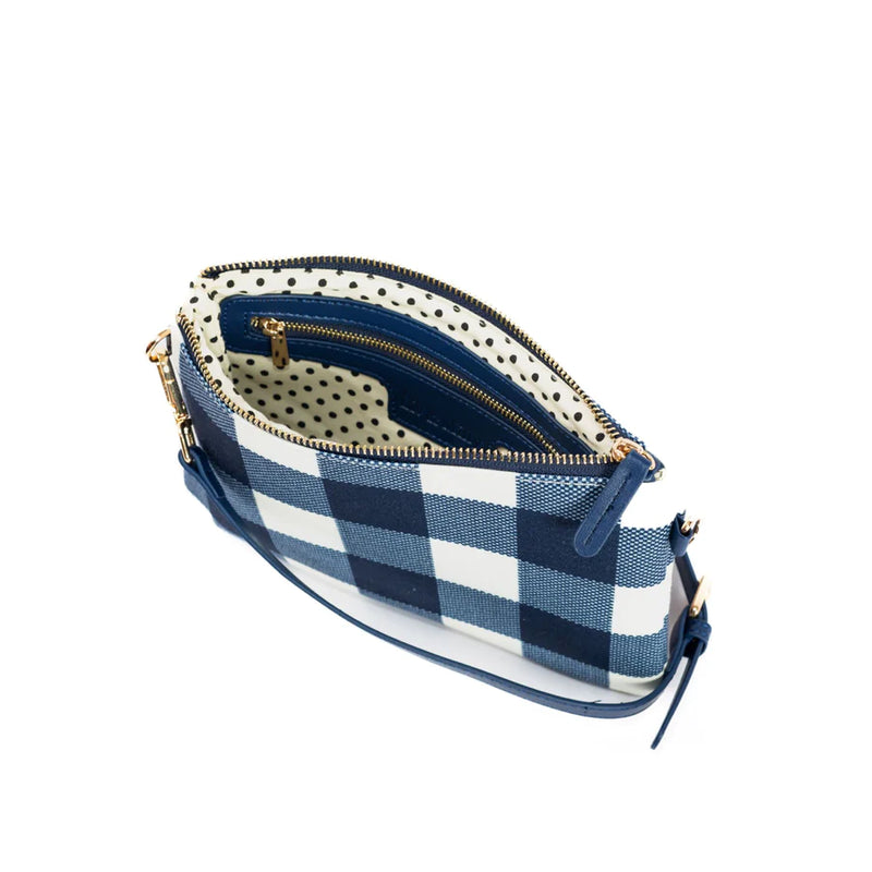 Liv & Milly - Small Crossbody Navy & White Gingham