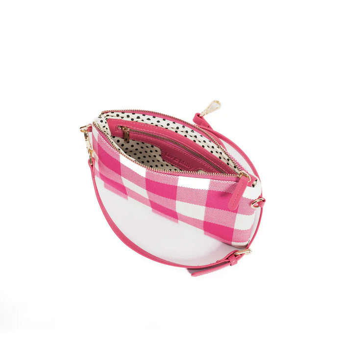 Liv & Milly - Small Crossbody Pink & White Gingham