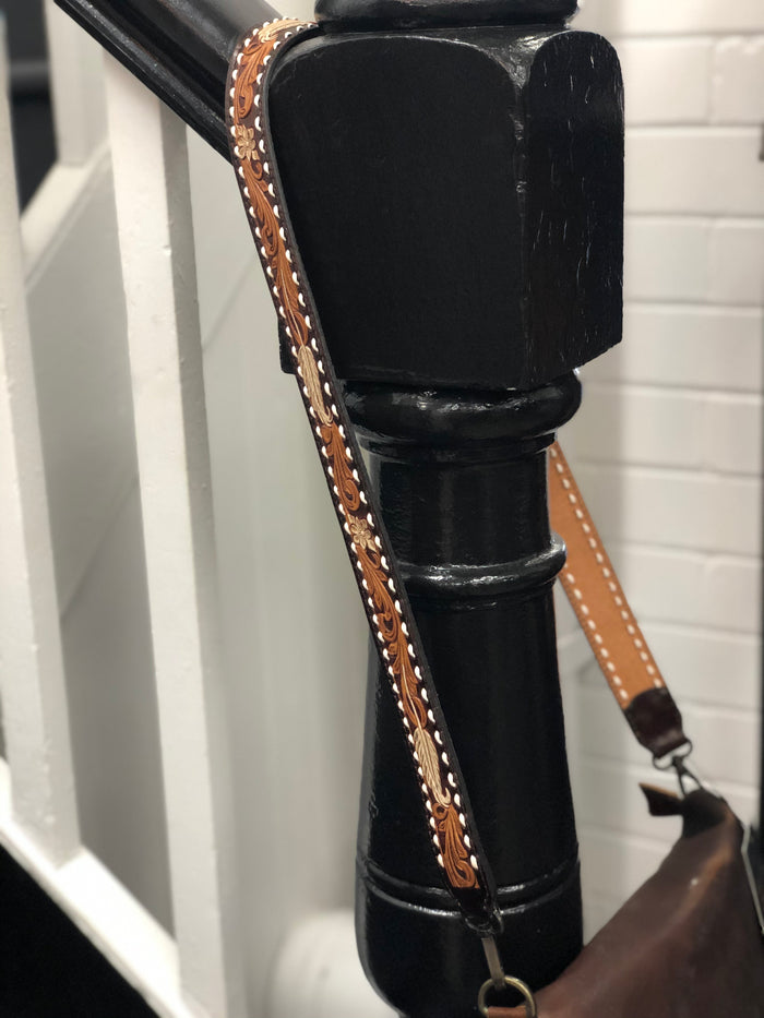 Carved Leather Handbag Strap