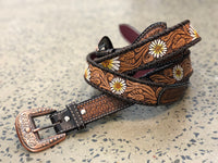 Western Belt - Hand Painted Daisy