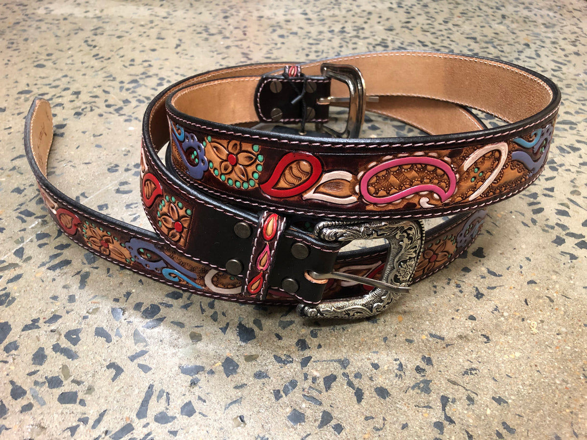 Western Belt - Painted Paisley