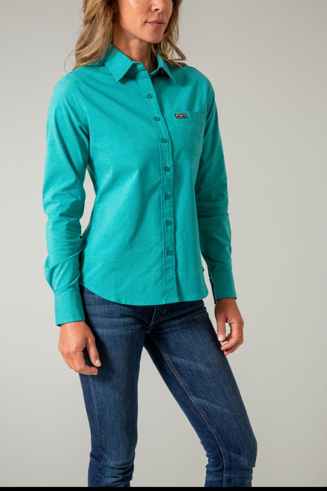 Kimes Ranch Long Sleeved Shirt - Linville Teal