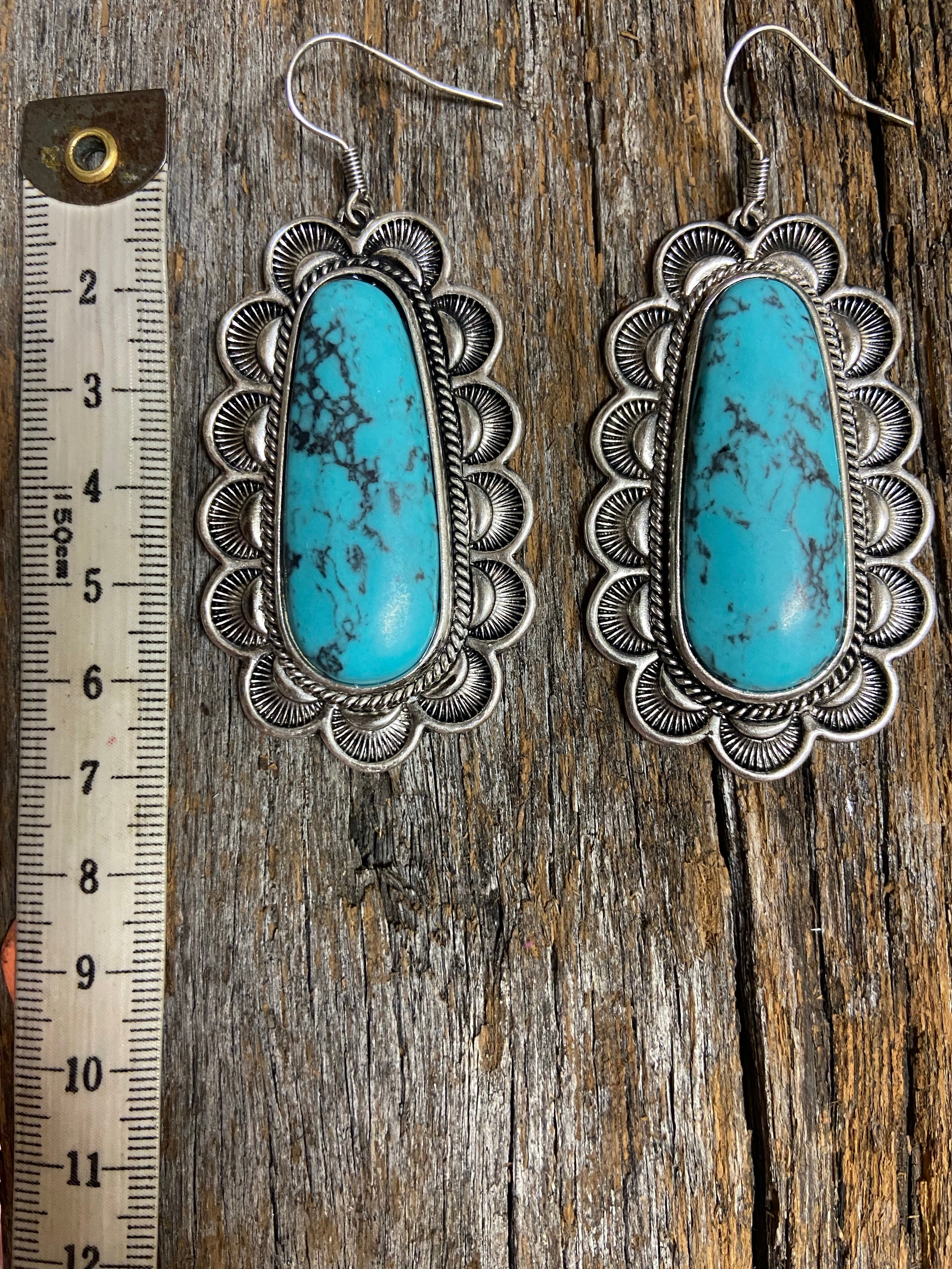 Crescent Earring Turquoise-blue Drop Earrings Pakistani - Etsy Australia