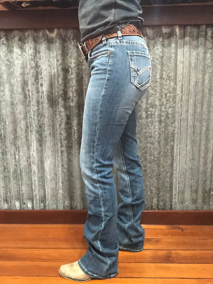 Rock & Roll Cowgirl Jeans - W7-3547 - Mid Rise Riding Fit