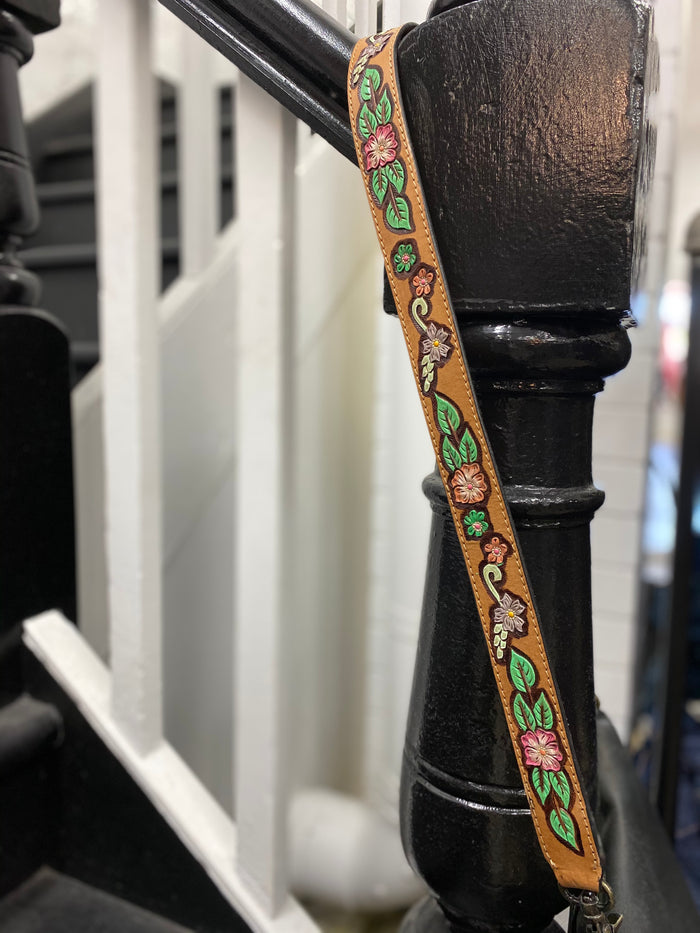 Carved Leather Handbag Strap