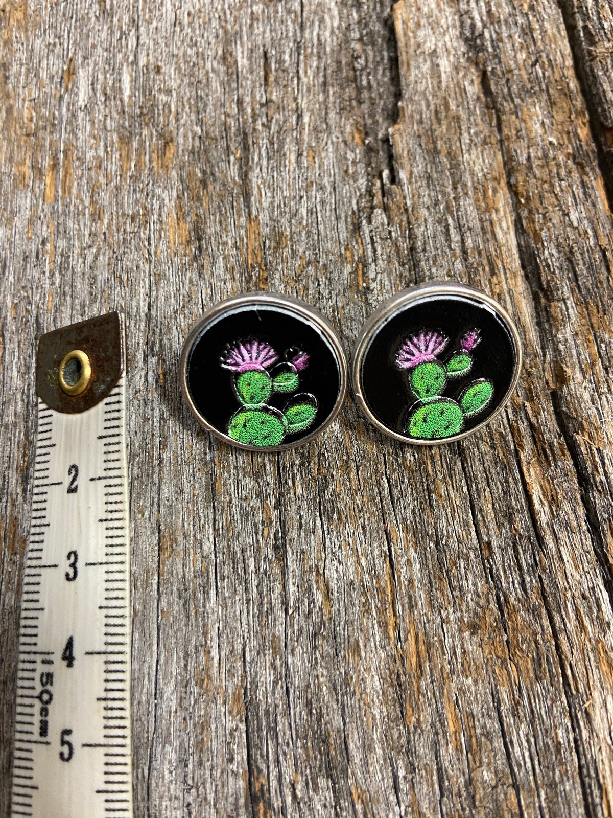 Western Earrings - Black Cactus Post Earring