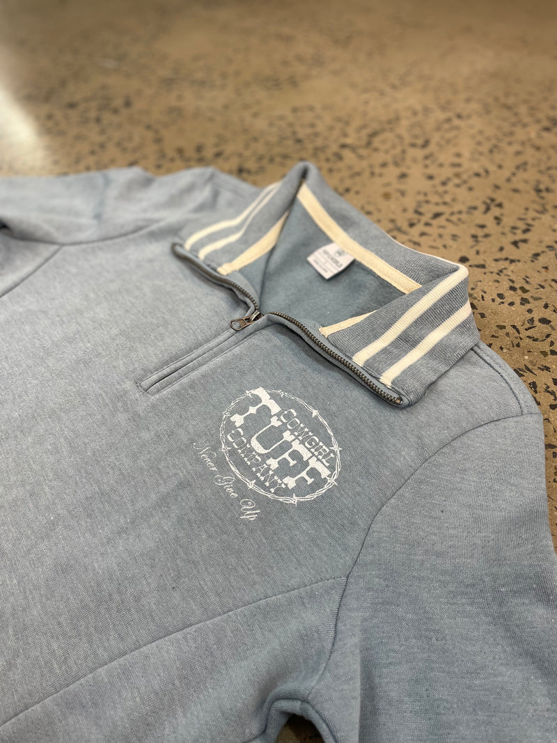 Cowgirl Tuff Jumper - Light Blue/White Print