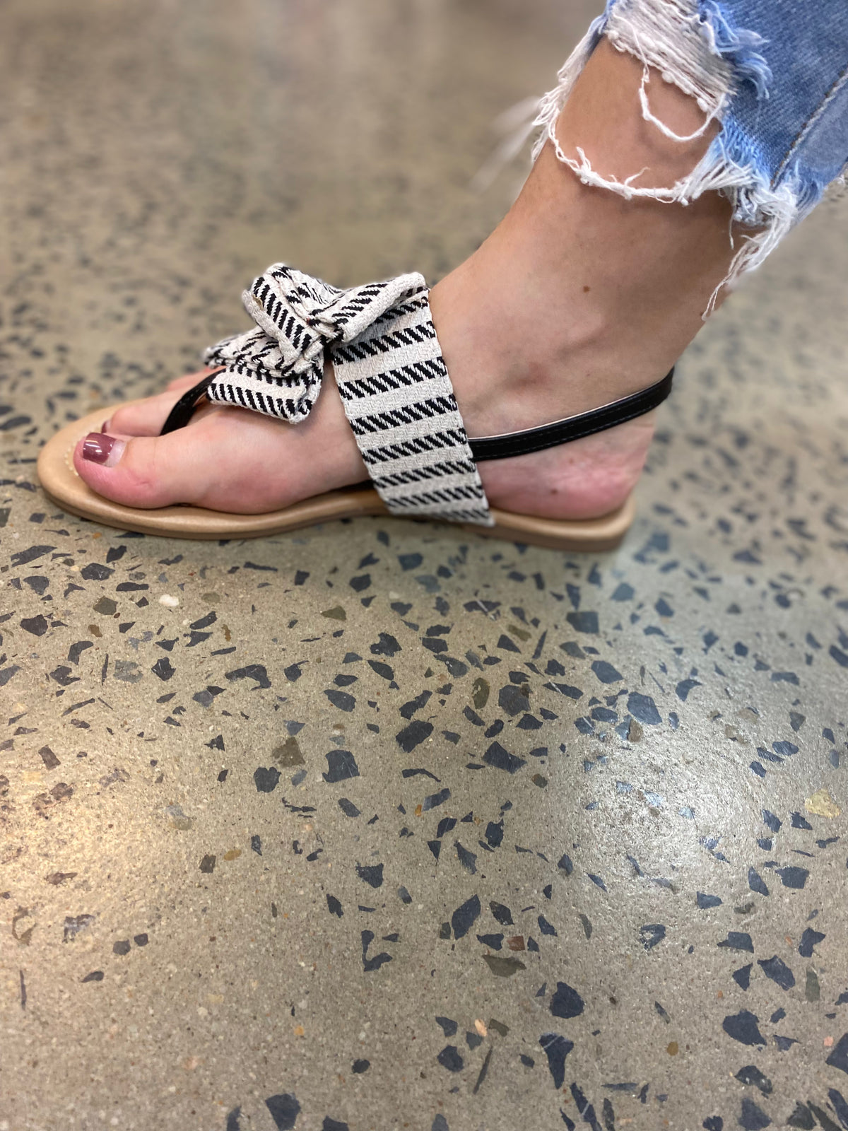 Black and discount beige sandals