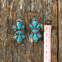 Western Earrings - Navajo Turquoise Stone