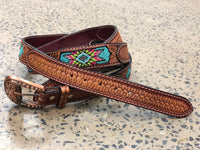 Western Belt - Beaded Aztec