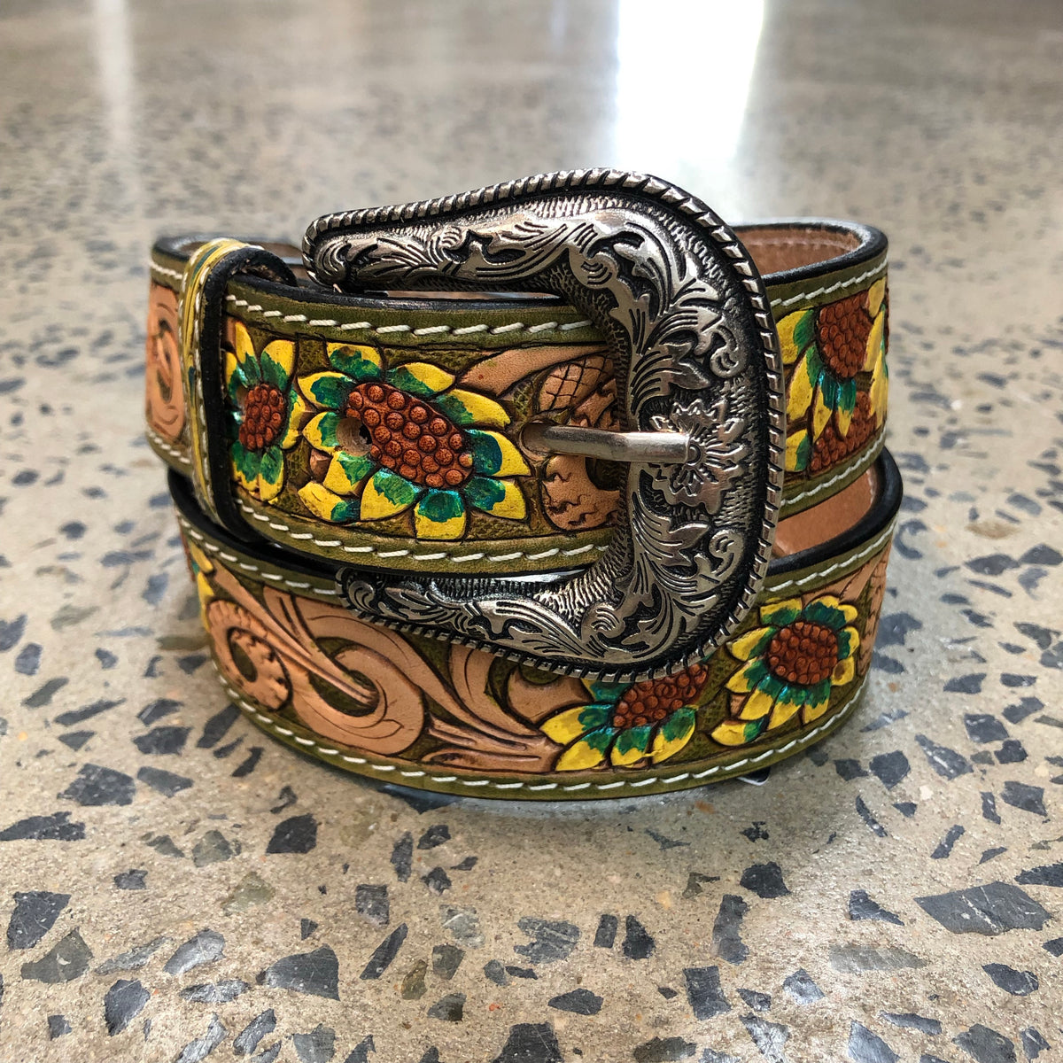 Western Belt - Green Sunflower