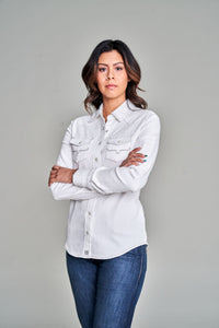 Kimes Ranch Long Sleeved Shirt - Kaycee Denim Winter White