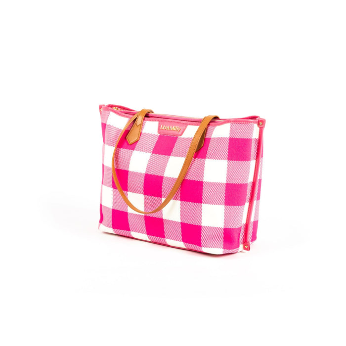 Liv & Milly - Tote Pink & White Gingham